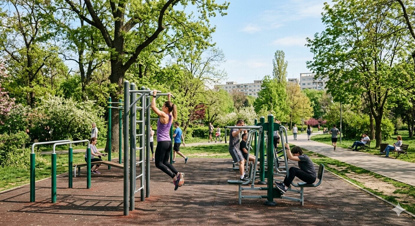 Antrenament în parcul Moghioroș