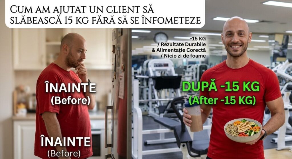 slăbit 15 kg fără înfometare — studiu de caz real antrenor personal Sector 6